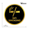 MDF + Acrylic NO SMOKING Sign Board – 6x6 Inch | 5mm Thick | MDF Top with Gold Acrylic Base | Modern Prohibition Sign for Office, Clinic, Hotel, Public Areas