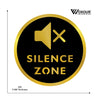 MDF + Acrylic SILENCE ZONE Sign Board – 6x6 Inch | 5mm Thick | MDF Top with Gold Acrylic Base | Elegant Quiet Area Sign for Clinic, Library, Office, Hospital