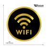 MDF + Acrylic WIFI Sign Board – 6x6 Inch | 5mm Thick | MDF Top with Gold Acrylic Base | Stylish WiFi Available Sign for Cafe, Office, Reception, Hotel