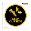 MDF + Acrylic Keep Outside Sign Board – 6x6 Inch | 5mm Thick | MDF Top with Gold Acrylic Base | Modern Instruction Sign for Office, Clinic, Lab, or Room