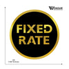 MDF + Acrylic Fixed Rate Sign Board – 6x6 Inch | 5mm Thick | MDF Top with Gold Acrylic Base | Modern Price Display Sign for Shops, Offices, Counters