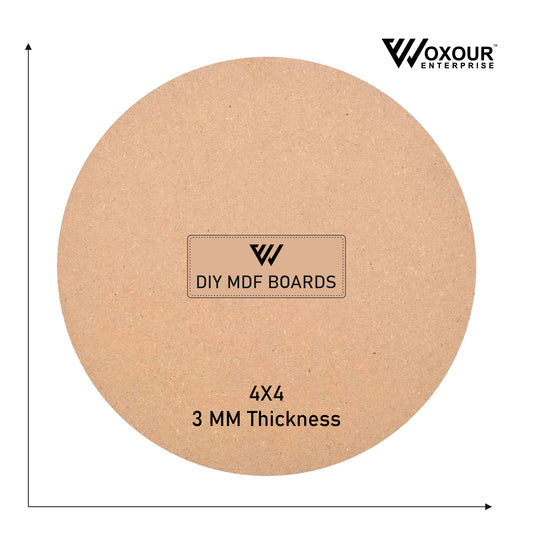 MDF Round Boards - 4 Inch 3mm Thick | Set of 6 Cutouts | MDF Circle Base for Lippan Art, Resin, Mandala Painting, DIY Crafts | Smooth Pine Wood Finish