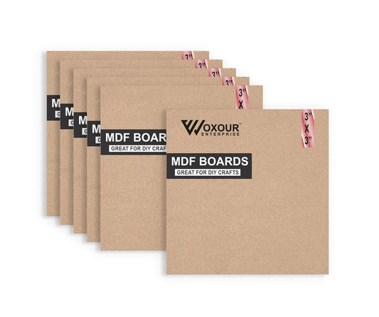 MDF Square Boards – 8x8 Inch 3mm Thick | Set of 4 Cutouts | MDF Square Base for Lippan Art, Resin, Mandala Painting, DIY Crafts | Smooth Pine Wood Finish