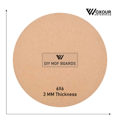 MDF Round Boards - 6 Inch 3mm Thick | Set of 6 Cutouts | MDF Circle Base for Lippan Art, Resin, Mandala Painting, DIY Crafts | Smooth Pine Wood Finish