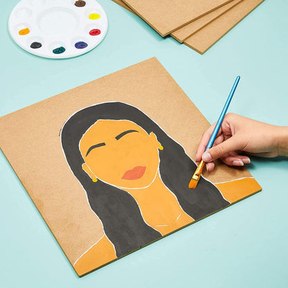 MDF Square Boards – 8x8 Inch 3mm Thick | Set of 4 Cutouts | MDF Square Base for Lippan Art, Resin, Mandala Painting, DIY Crafts | Smooth Pine Wood Finish