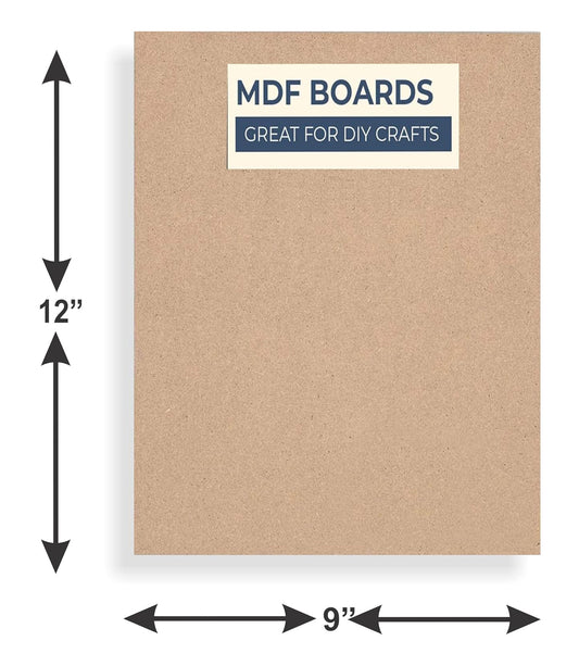 MDF Square Boards – 9x12 Inch 3mm Thick | Set of 4 Cutouts | MDF Rectangular Base for Lippan Art, Resin, Mandala Painting, DIY Crafts | Smooth Pine Wood Finish
