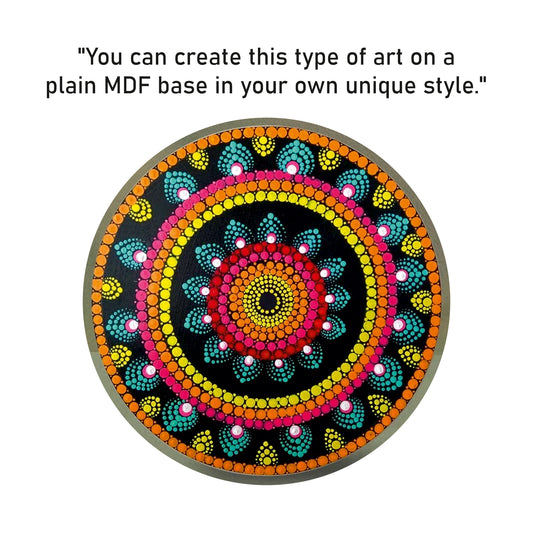 MDF Round Boards - 8 Inch 3mm Thick | Set of 6 Cutouts | MDF Circle Base for Lippan Art, Resin, Mandala Painting, DIY Crafts | Smooth Pine Wood Finish