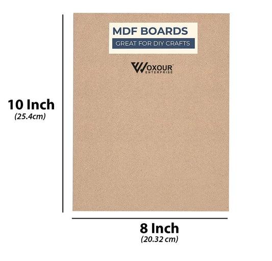 MDF Square Boards – 10x8 Inch 3mm Thick | Set of 4 Cutouts | MDF Square Base for Lippan Art, Resin, Mandala Painting, DIY Crafts | Smooth Pine Wood Finish