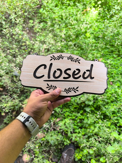 Laser Engraved Wooden Door Sign – Elegant Hanging MDF Board