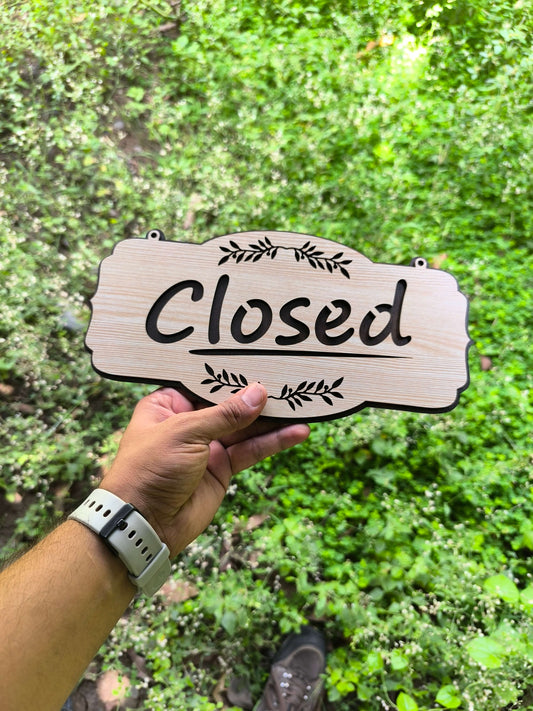 Laser Engraved Wooden Door Sign – Elegant Hanging MDF Board