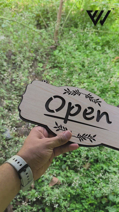 Laser Engraved Wooden Door Sign – Elegant Hanging MDF Board